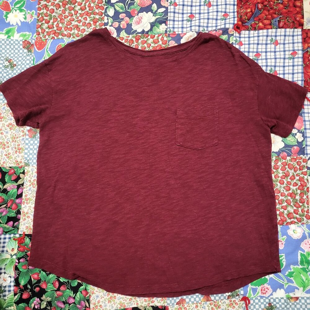 Gap Maroon Loose Fit T-Shirt Size S